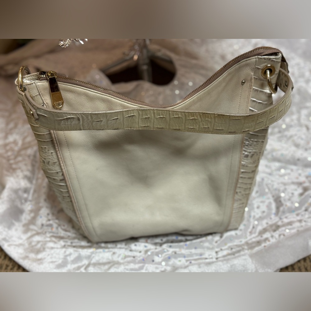 Brahmin Sevi Toasted Macaroon Leather Shoulder Bag